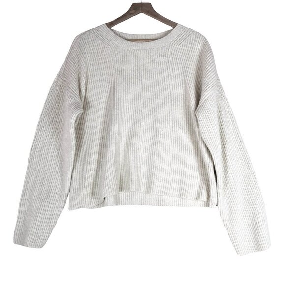 NWT ON 34th Ivory Ribbed Knit Sweater Size XL Minimalist Preppy Normcore Cozy - Picture 2 of 8
